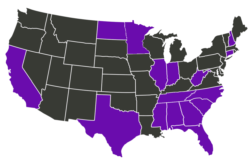 USA Map - JMCO clients in purple.