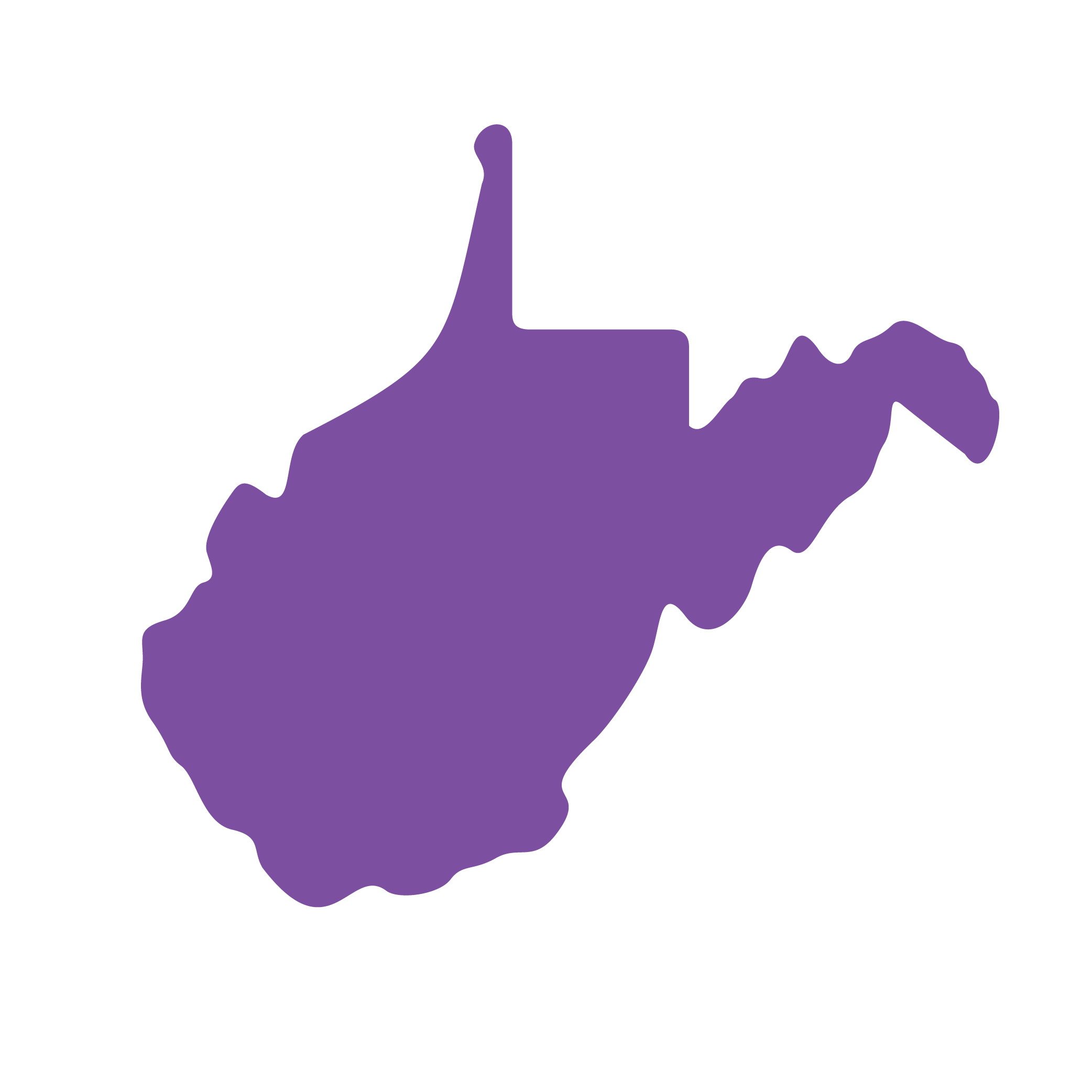 State outline of West Virginia