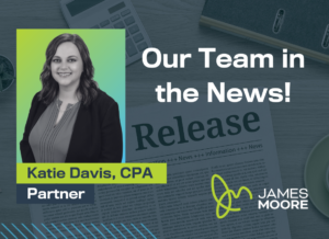 A headshot of Katie Davis, CPA, is featured alongside the text 